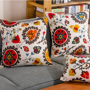 

45x45cm/30x45cm/60x60cm Cushion Cover Ramie Cotton Fabric Sunflower Home Decor Sofa Chair Car Seat Pillow Case
