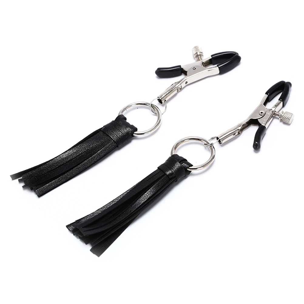 Leather Tassels Nipple Clamps Flirting Nipple Toys Tips Nipples Women Nipple Clips Exotic Accessories