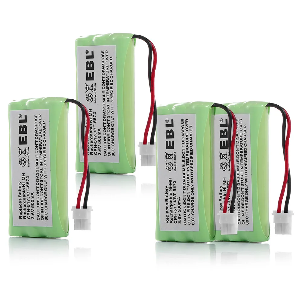 4pcs/lot EBL 500mAh 3.6v Battery For VTech Cordless Phone Batteries BT