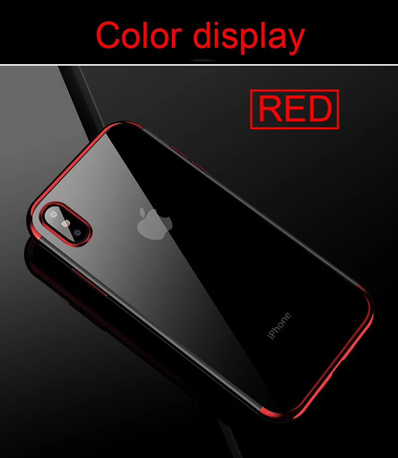 TOMKAS Luxury Case For iPhone X 10 Phone 7 8 6 Cases Transparent Cover Plating TPU Fitted Case For iPhone X 8 7 6 6S Plus (12)