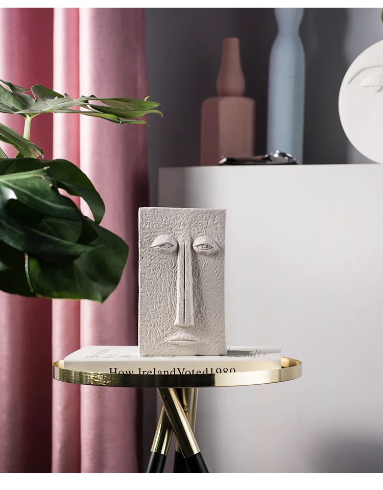 Скандинавское современное искусство сушеные цветы ваза креативная маска для лица ваза для украшения интерьера гостиной кабинет с украшением