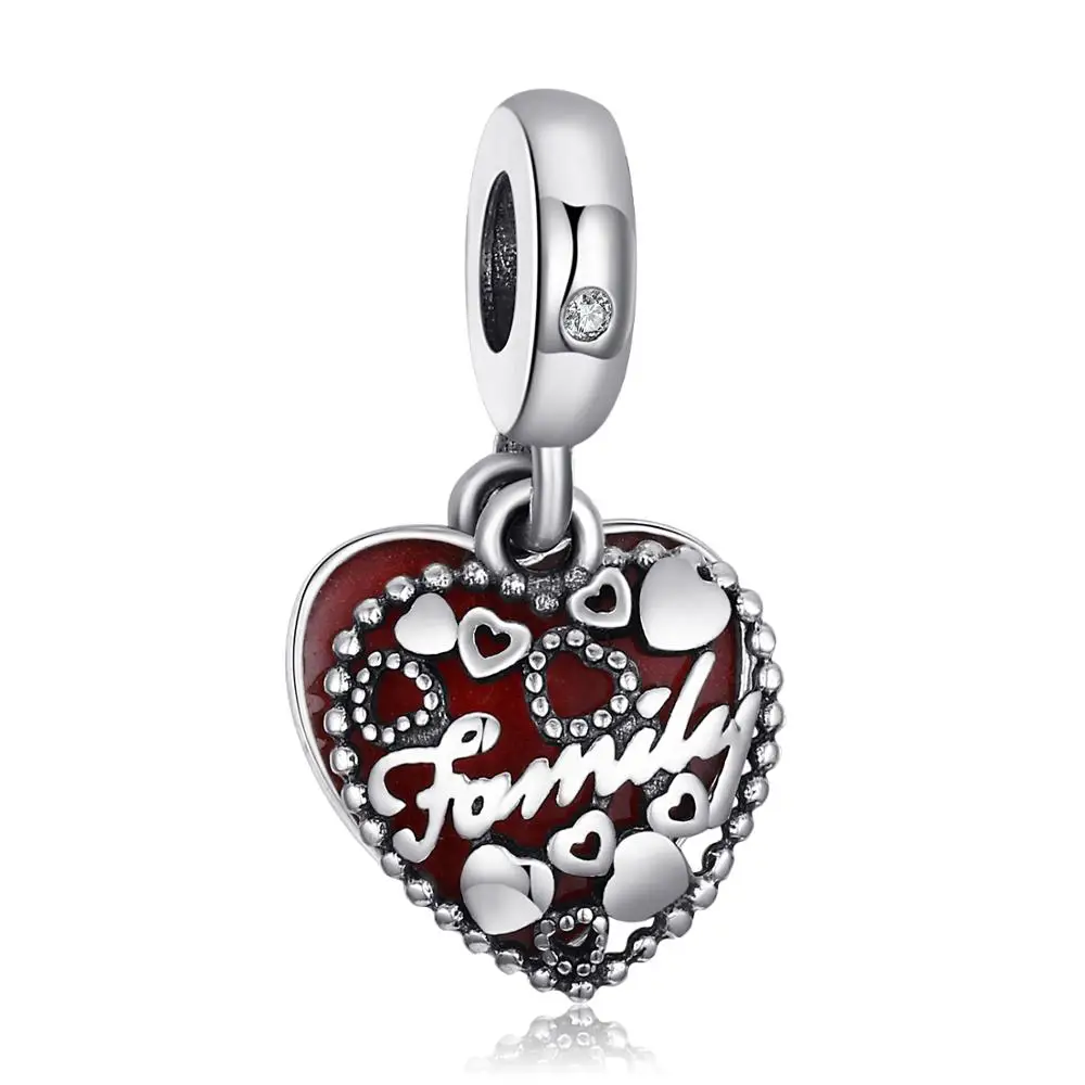 Jewelrypalace стерлингового серебра 925 секрет восхищение красной эмалью бисер Подвески Fit Браслеты подарки для нее Модные украшения подарок