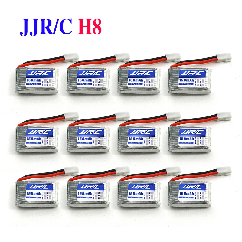 12 шт. 3 7 в 150 мАч 30C JJRC H8 RC Квадрокоптер запасные части LIPO батарея батарея|Детали и