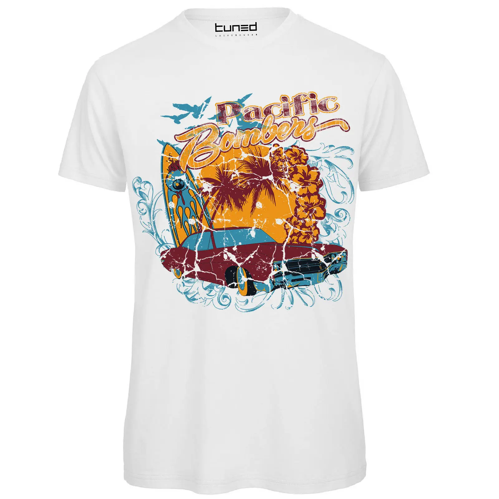 

T-Shirt Divertente Uomo Maglia Con Stampa Colorata Grunge Pacific Bomber Tuned 3D Men Hot Cheap Short Sleeve Male T Shirt