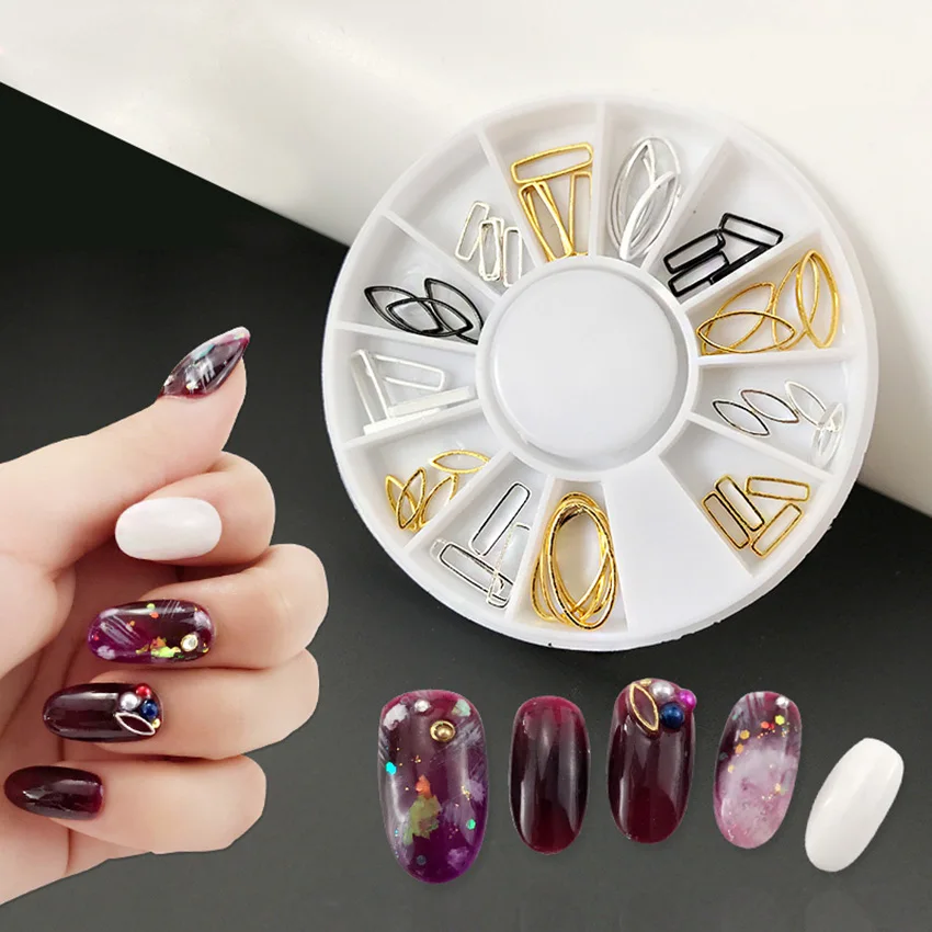 Nail Art Rings Waterdrop Manicure Decoration 3D DIY Salon Polish Hollow