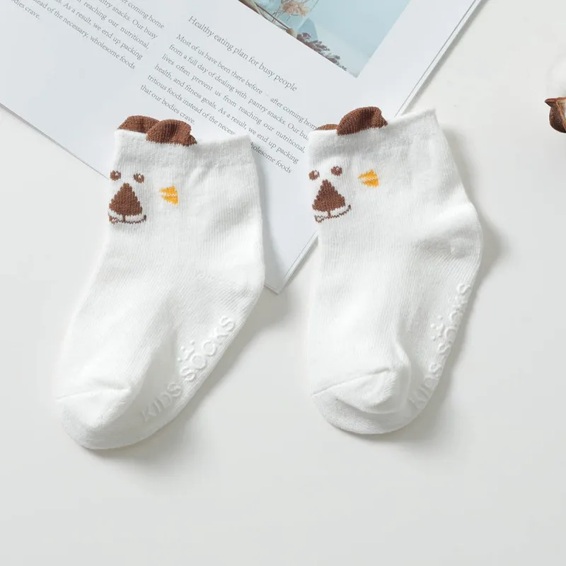 Baby Boys Girls Infant Cotton Cartoon Pattern Socks Warm Anti Slip Floor Socks Leg Warmer - Цвет: W