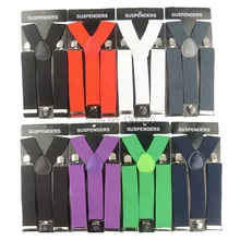 8 видов цветов Для мужчин/wo Для мужчин Мужская Clip-на брекеты упругой 3,5 см Широкий подтяжки/gallus и в розницу