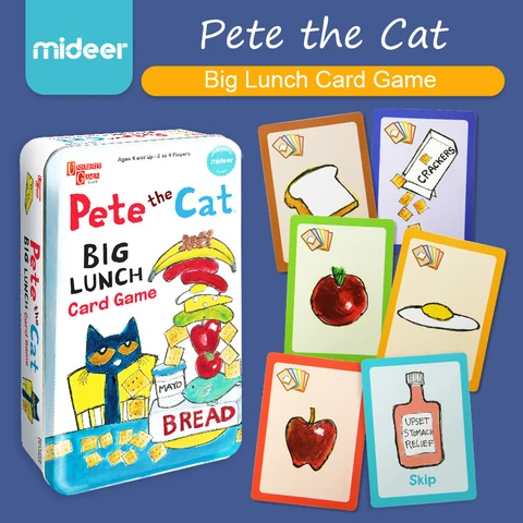 Pete o Gato Jogo de Cartas 2 a 4 e Acima Mideer Grande Almoço Divertimento Cartões Brinquedo Comida Cartão Cor Correspondência Jogos Interativos Jogadores Idades