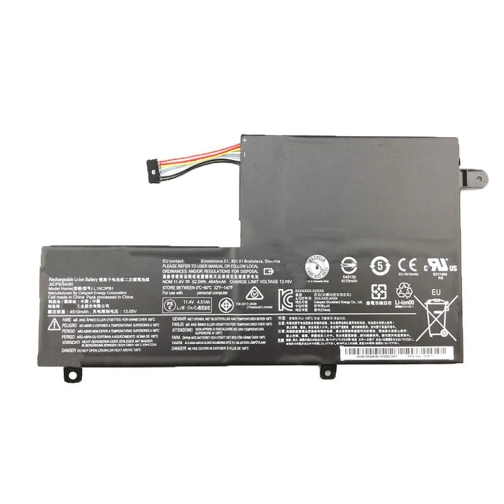 Новый оригинальный аккумулятор L15C3PB1 для Lenovo Ideapad Flex 4 1470 1480 1580 Yoga 510 11 V 52.5WH |