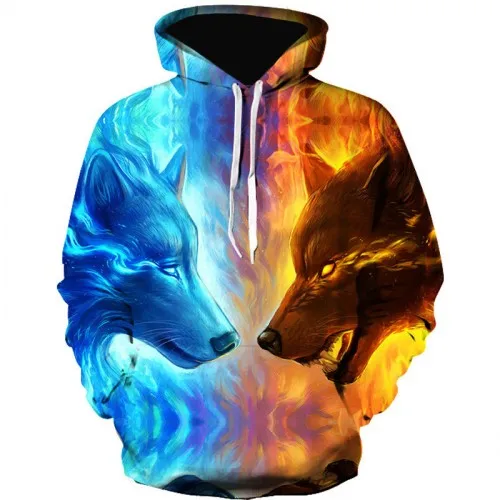 

Hoodies Sweatshirts Men Zipper Hoodie 3d Printing Pullover Animal Tracksuits Brand Coat Streetwear Drop Ship size XS-3XL
