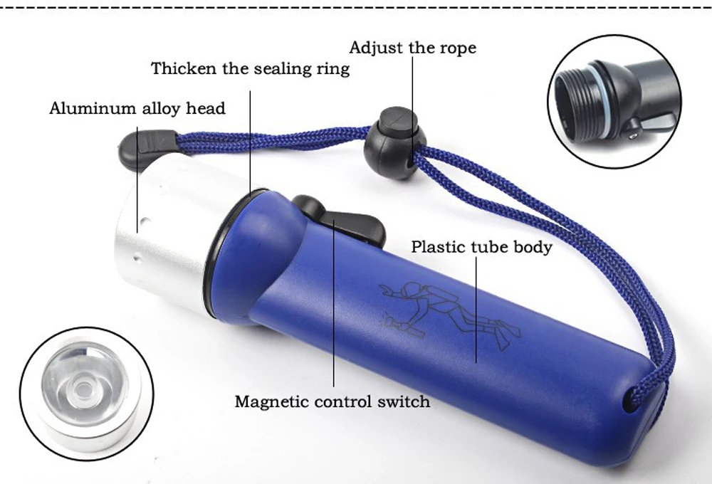 Профессиональный подводный дайвинг вспышка светильник 1200Lm Q5 светодиодный Подводное погружение фонарь светильник ing светильник водонепроницаемый портативный фонарь