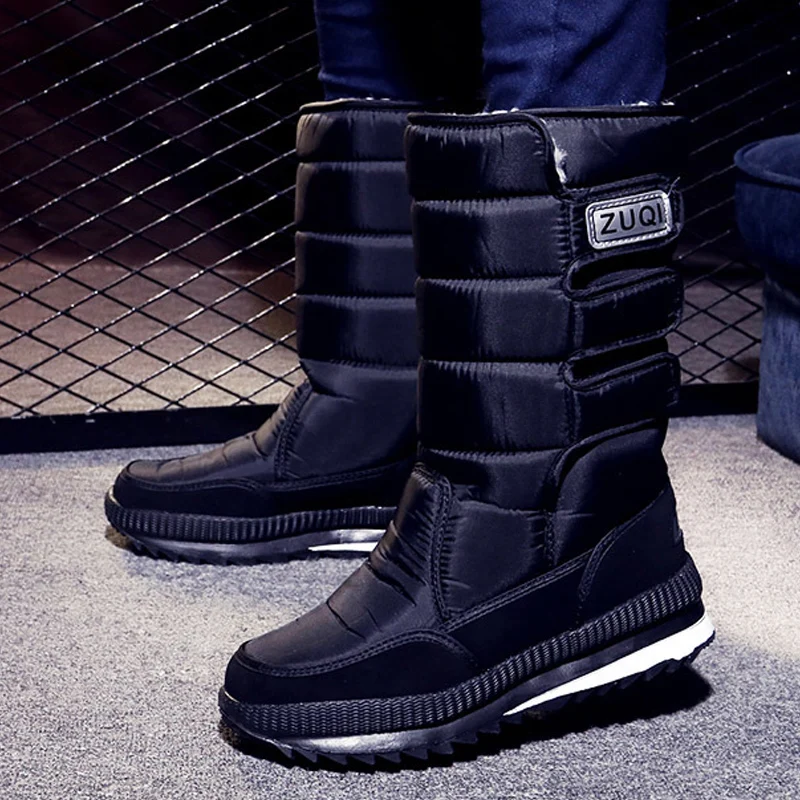 Men Snow Boots Platform Snow Boots For Men Thick Plush Waterproof Slip Resistant Winter Mens Shoes Plus size 36    47  2021 New