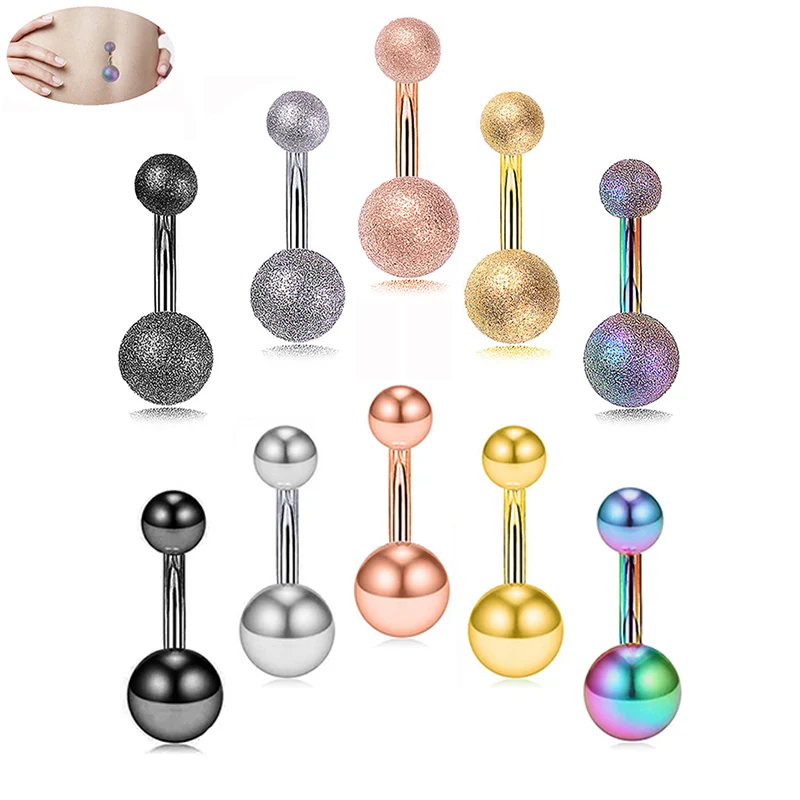 5/10PCS Navel Belly Button Ring Barbell Rhinestone Crystal Ball Piercing Jewelry