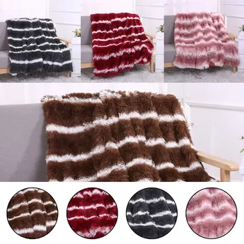 

130*160cm/160*200cmHome textile Long Plush Shaggy Silky Blankets Faux Fur Throw Double Bedspread Red Summer Quilt Throw Blanket