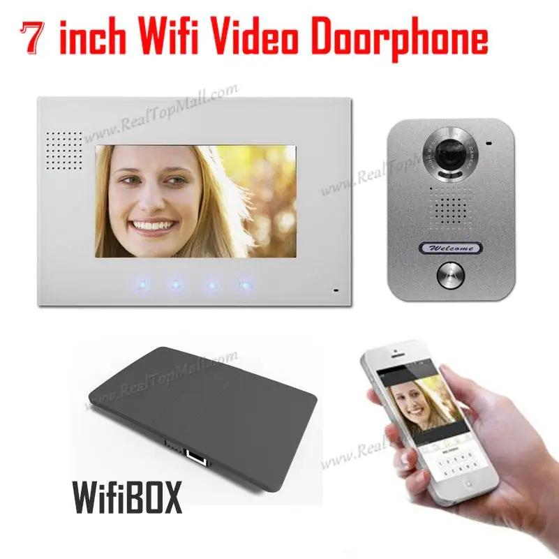 white Wireless WiFi IP Video Doorphone Metal Waterproof HD Camera Video Doorbell Intercom System with 7 inch LCD Monitor 700TVL