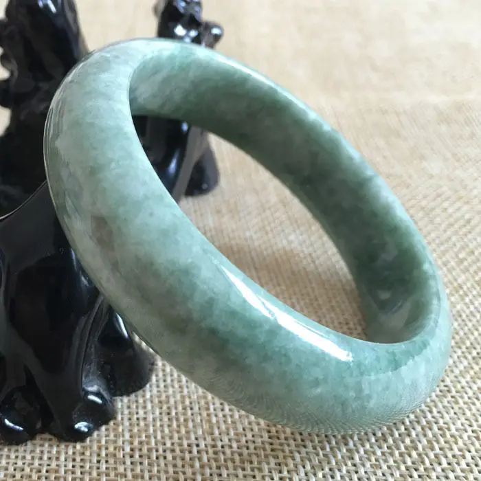 

59mm Certified Grade A Genuine Natural Green Jadeite Jade Bracelet Bangle 6625
