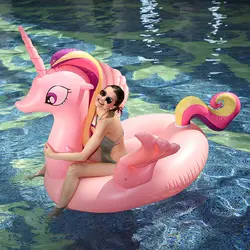 275 см гигантский Rainbow Unicorn бассейна Pegasus лошадь Для женщин плавание кольцо воздушной матрас ездить на надувные игрушки воды шкафа Piscina