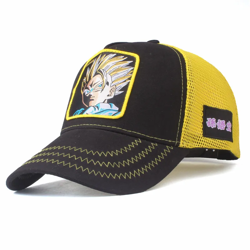 

High Quality Dragon Ball Cap Goku Cartoon Baseball Hat Mesh Breathable 5 Colors