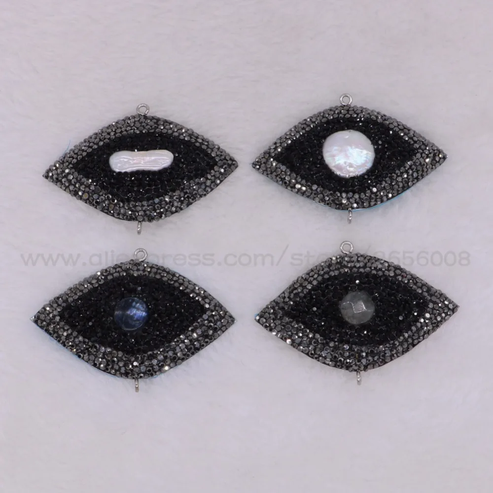 

Eye shape druzy pendant stone connector necklace pendant Black druzy Charms jewelry finding fashion jewelry for DIY 2148
