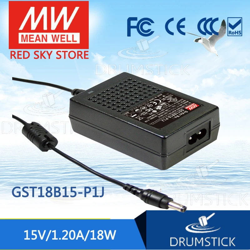 

Selling Hot MEAN WELL GST18B15-P1J 15V 1.2A meanwell GST18B 15V 18W AC-DC High Reliability Industrial Adaptor