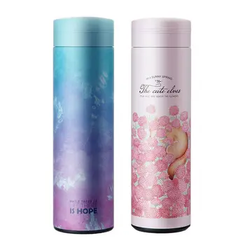 

450ml Fantasy colorful pattern Thermos cup with Filter Coffee Tea Thermos Mug Thermal Bottle Travel Drink Stainless Steel Bottle