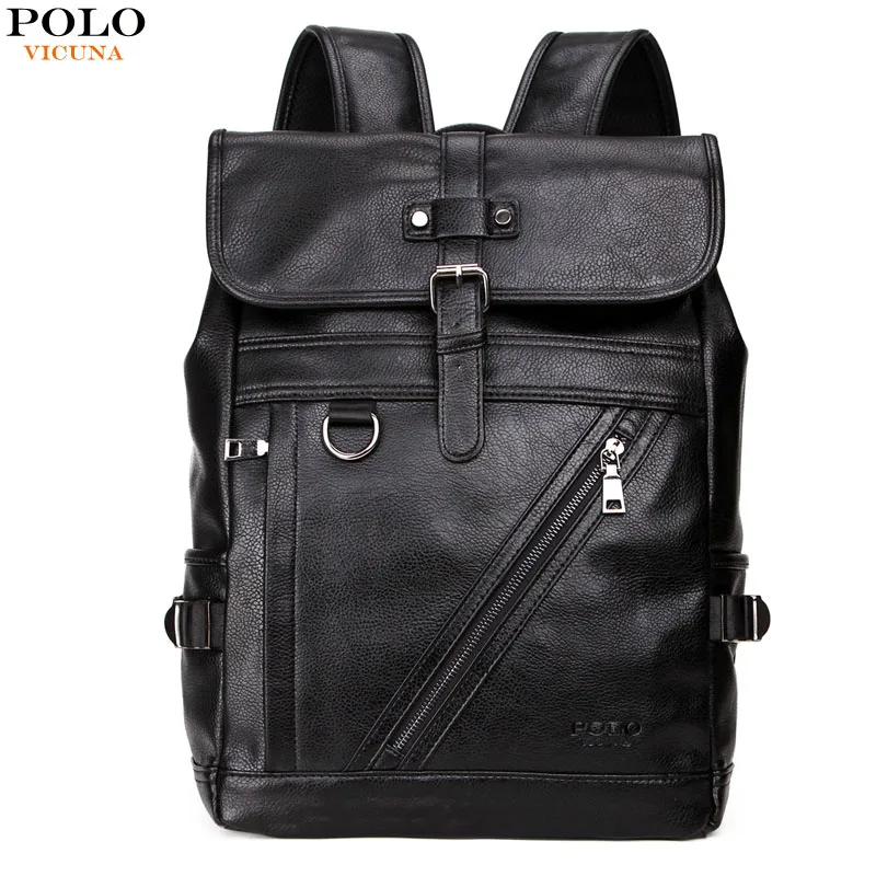 

VICUNA POLO Large Capacity Men Leather Backpack For Travel Casual Backpack High Quality Man Travel Multifunction Daypack Bags