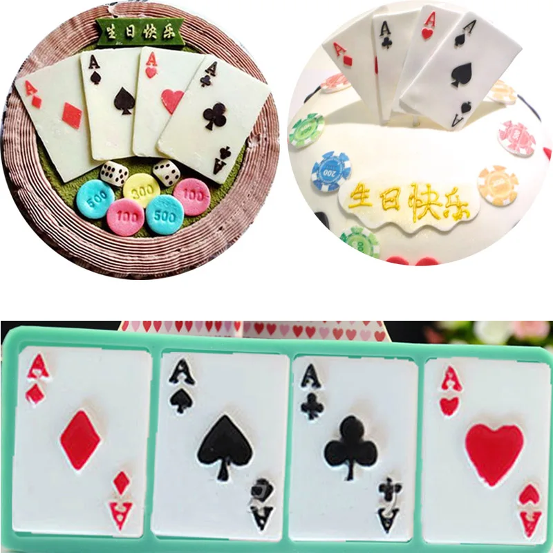 1pcs Poker Gambling Silicone Soap Mold Pastry Gum Candy Macaron Mould Fondant Cake Decor Tools Kitchen Diy Patisserie Reposteria Mould Fondant Fondant Cake Decorating Toolscake Decorating Tools Aliexpress