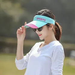 2019 новые женские уличные шляпы от солнца Полиэстер Твердые Козырьки в спортивном стиле дышащий Регулируемый Snapback пот впитывается Пустой