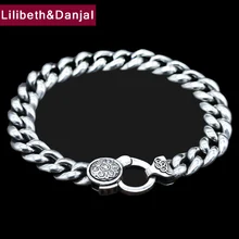 Для мужчин Для женщин браслет 925 стерлингового серебра Винтаж буддийские сердце браслет с символом сутры браслет Рождественский подарок, изящное ювелирное изделие, FB3