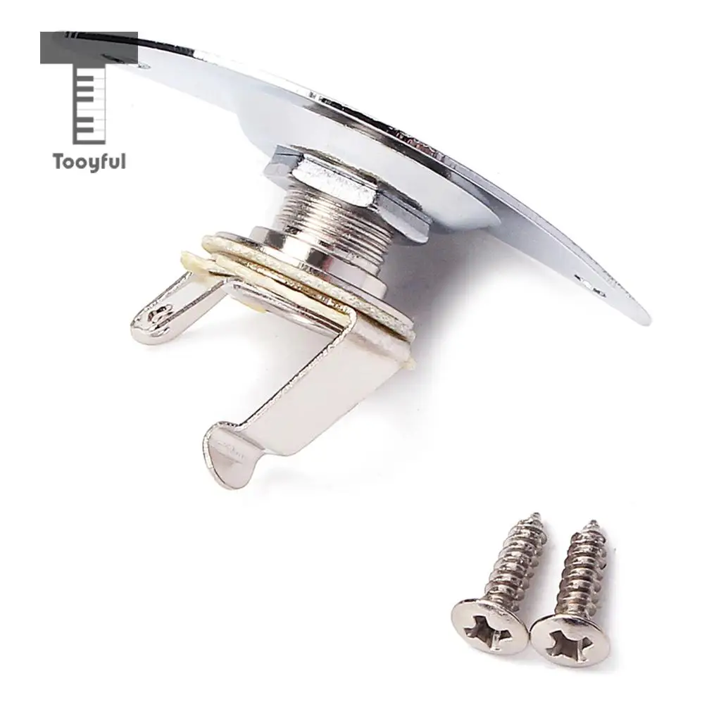 Tooyful 1/4'' Oval Indented Guitar Output Jack Plate Socket for ST Tele Electric Guitar