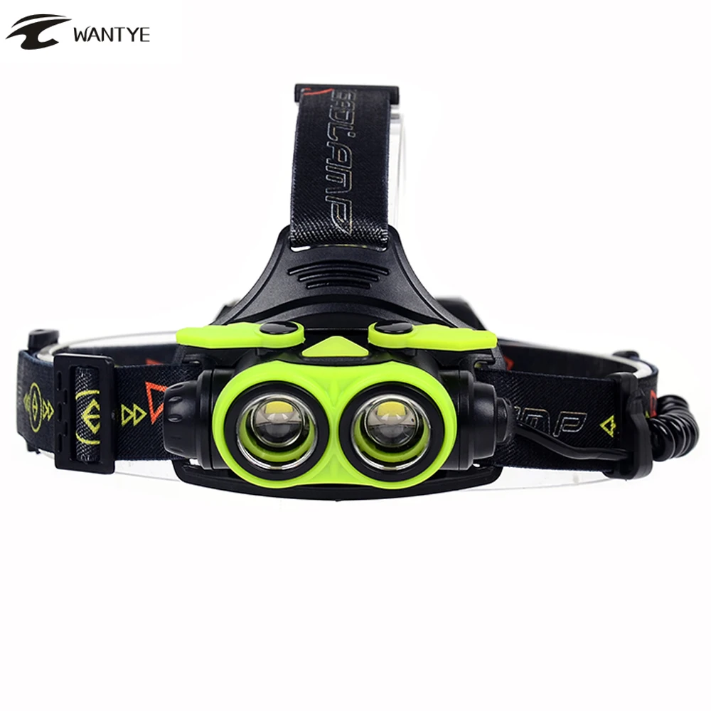 

New Zoom LED Headlamp 6000lm 2x XM-L2 USB Headlight Head lamp Fishing Camping Light Use AA/ 18650 Rechargeable battery