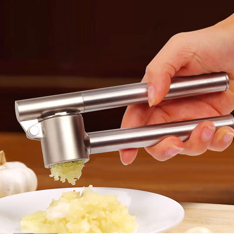  304 Stainless Steel Garlic Presses Garlic Crusher Kitchen Squeeze Tools Portable Outdoor Camping Picnic Fruit Vegetable Tools 