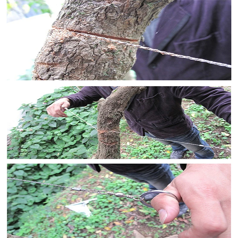 Outdoor Survival Wire Saw Stainless Steel Camping Equipment Survival Tools Hiking Emergency Gear Steel Hand Wire Saw