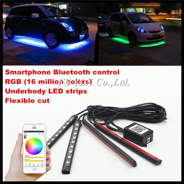 

Bluetooth RGB LED strips Flexbile RGB LED Interior Footwell Light Atmosphere Lamp Strips LED DRL strips for AUDi A3 A4 A6 A7 A8