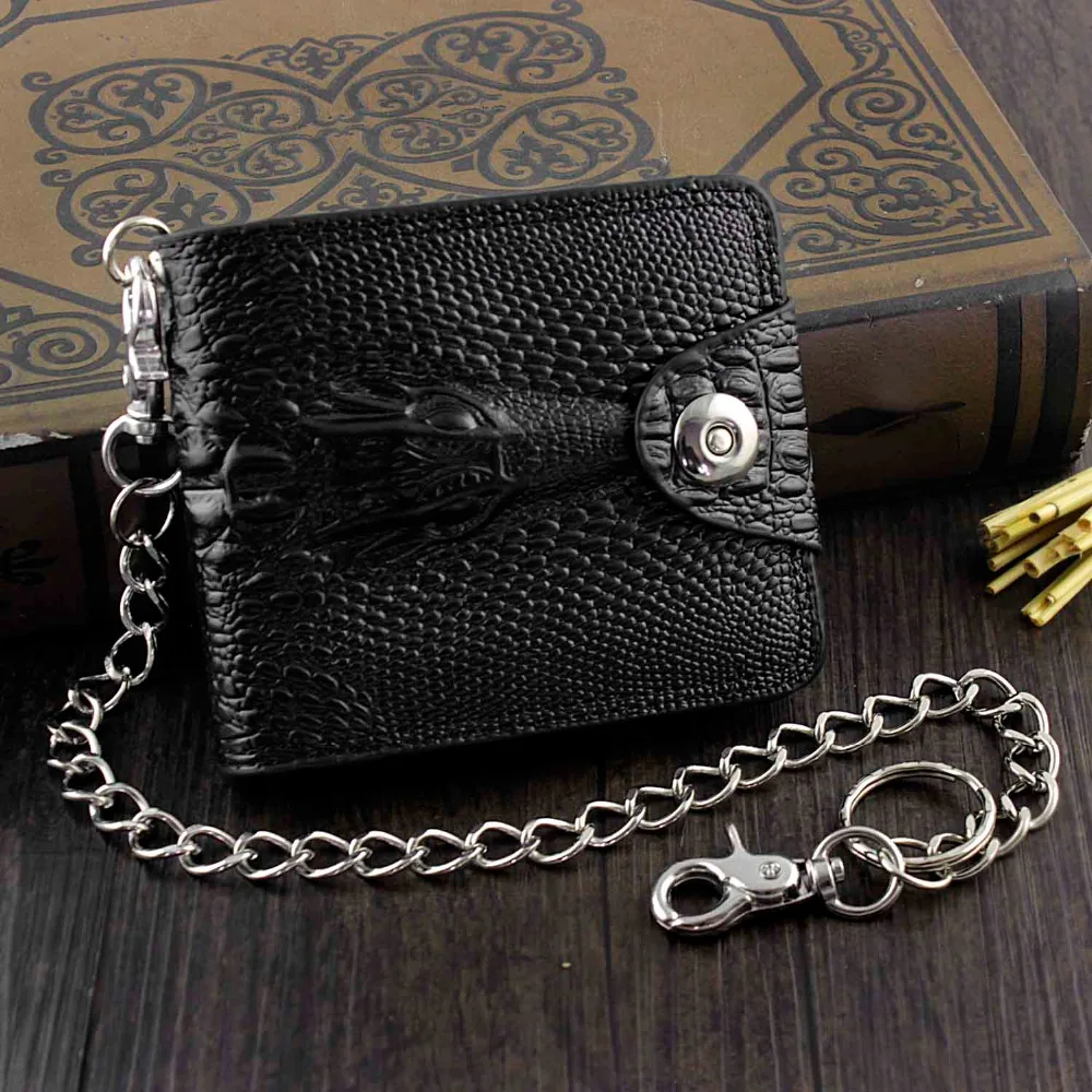 comicsahoy.com : Buy Vintage Mens Boys Snap Many Card Slots Leather Chain Wallet Biker Trucker ...