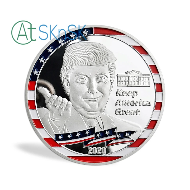 50pcs/lot Trump 2020 Keep America Great President Commemorative Challenge Coin Hollywood Walk of Fame Star Silver Plated Coins