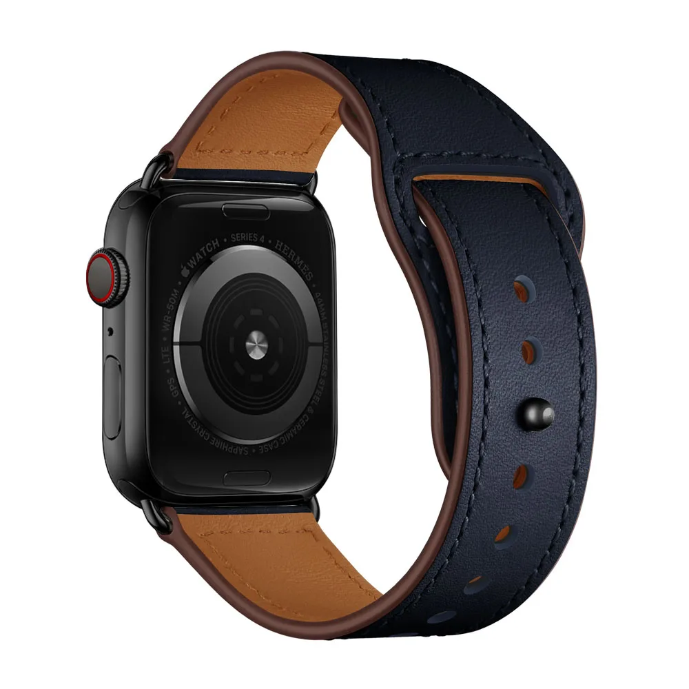 Кожаный ремешок для наручных часов Apple Watch, ремешок 42 мм 44 браслет адаптер для наручных часов iwatch, ремешок Series 5/4/3/2/1 38 мм 40 мм Напульсники аксессуары