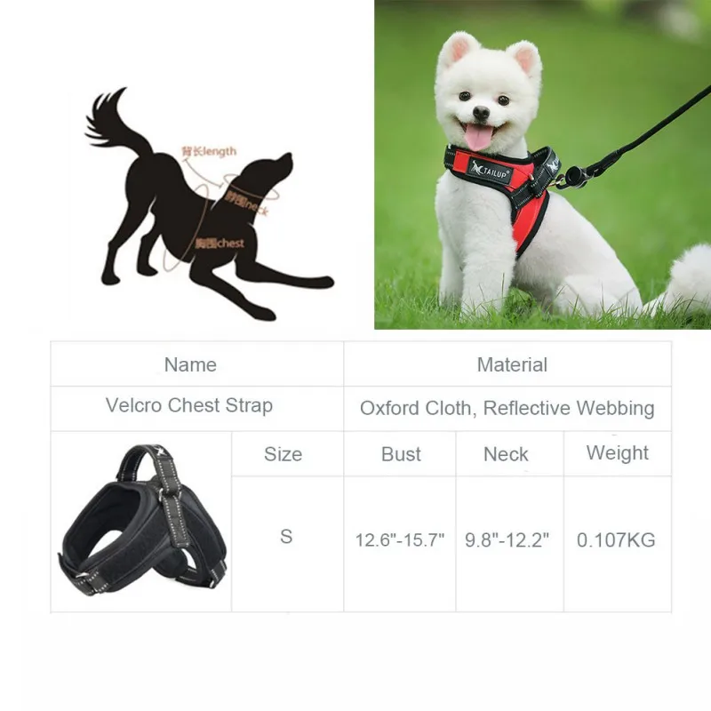 

Pet Reflective Vest Harness For Small Dogs High-quality Oxford Cloth Is Durable And Wear-resistant Having A Long Service Life