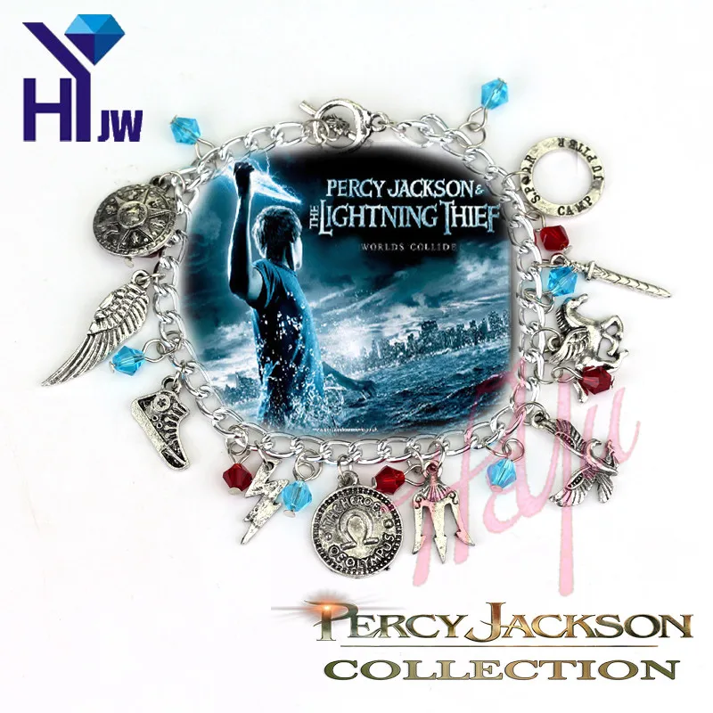 Горячая фильм Перси Джексон хрустальные бусины кулон Шарм браслет Простой Винтаж фильм ювелирные изделия мода рука Catenary браслет