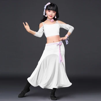

Girls Child Belly Dance Costumes Long Skirt Indian Dress Set Belly Dance Oriental Costumes For Kids Belly Dance Practice DN1123