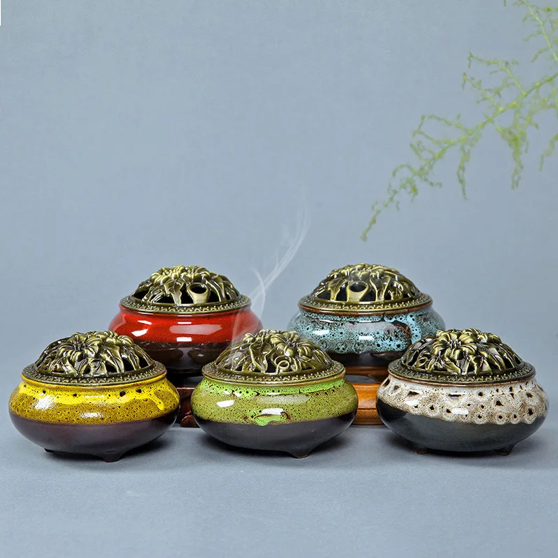 Керамическая ароматическая горелка из сплава, бронзовая мини-ароматическая горелка, художественное искусство, домашний декор