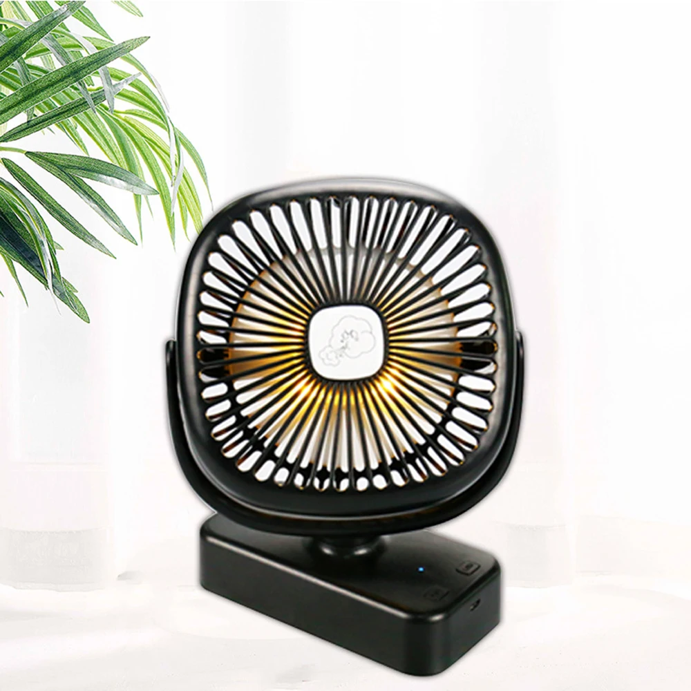 

Motorhome Tent Table Fan Travel Mini Camping Fan with LED Lights 4400mah Battery Operated Desk Fan for for Office Garage