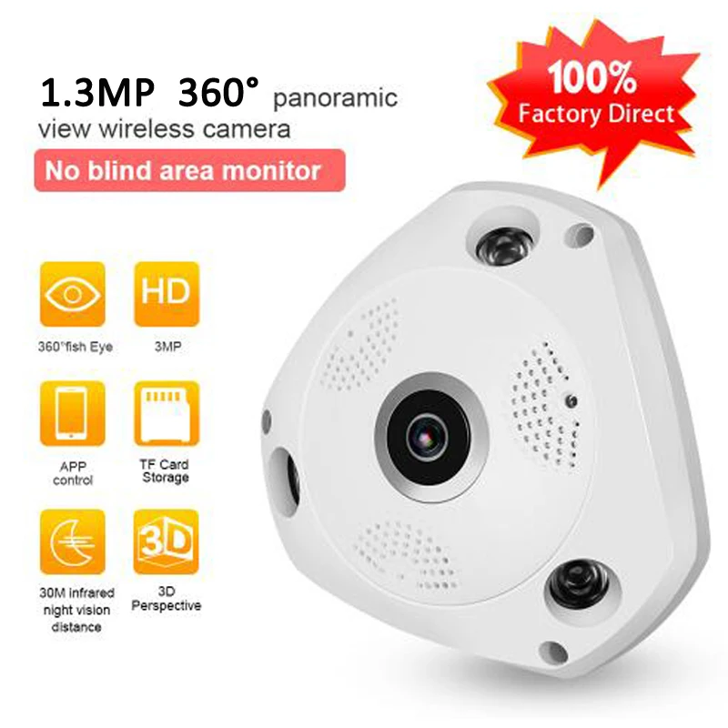1.3MP IP VR Camera WiFi Network Fisheye Camera 1.44mm 360 Panoramic Wi-Fi Cameras 960P Surveillance CCTV Cam support VR BOX 1.3MP IP VR Camera WiFi Network Fisheye Camera 1.44mm 360 Panoramic Wi-Fi Cameras 960P Surveillance CCTV Cam support VR BOX