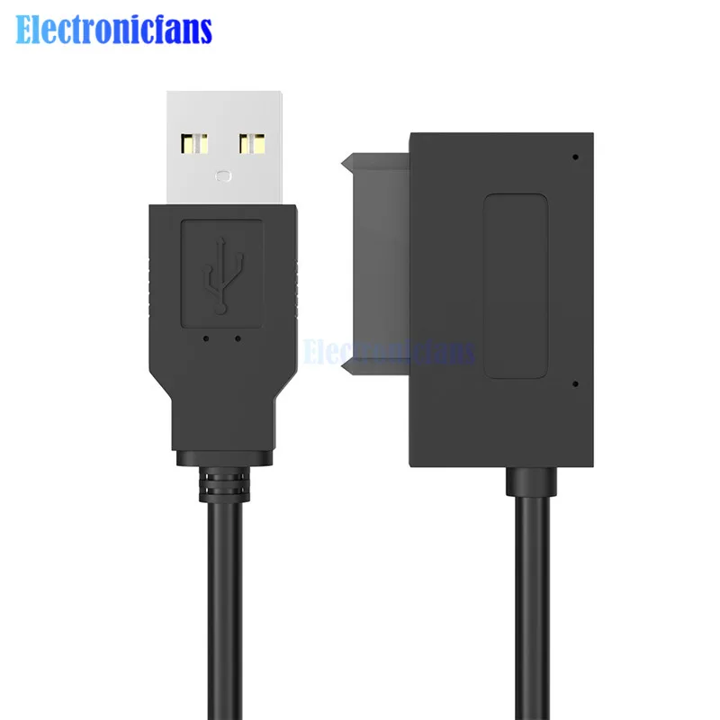 

1Pcs USB 2.0 to 7+6 13Pin Slimline SATA Laptop CD/DVD Rom Optical Adapter Cable