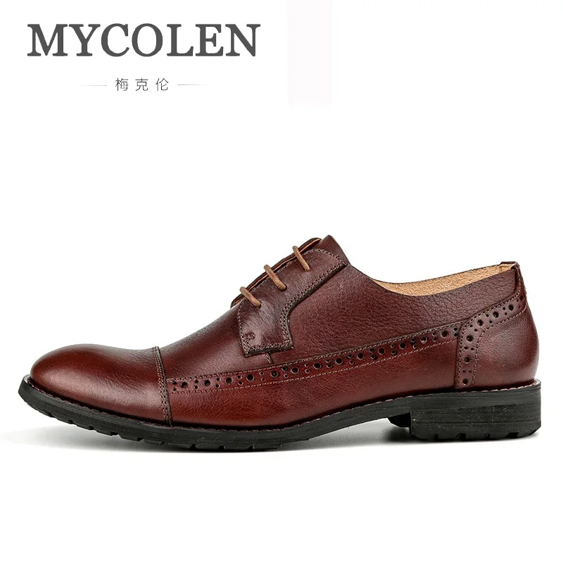 

MYCOLEN Cow Leather For Men Shoes Adult Spring Autumn Fashion Business Casual Men Dress Shoes Quality Erkek Ayakkabi Deri