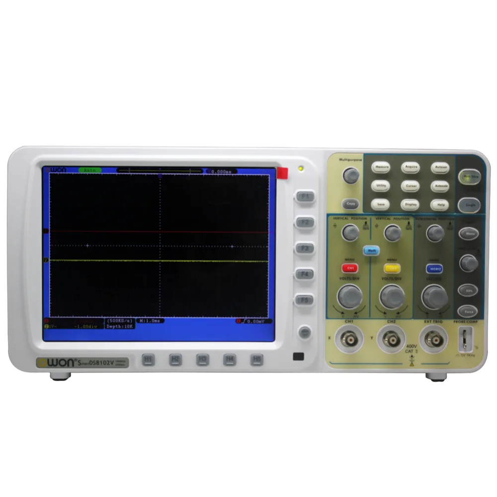 

OWON low noise 100Mhz OWON Digital Storage Oscilloscope SDS8102 V VGA 2G/s Sample rate, Large 8" LCD, 10M points Record length