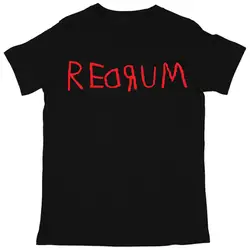 REDRUM/мужская футболка с принтом в виде сияющего Хэллоуина, новые футболки с принтом, Забавные топы, футболки