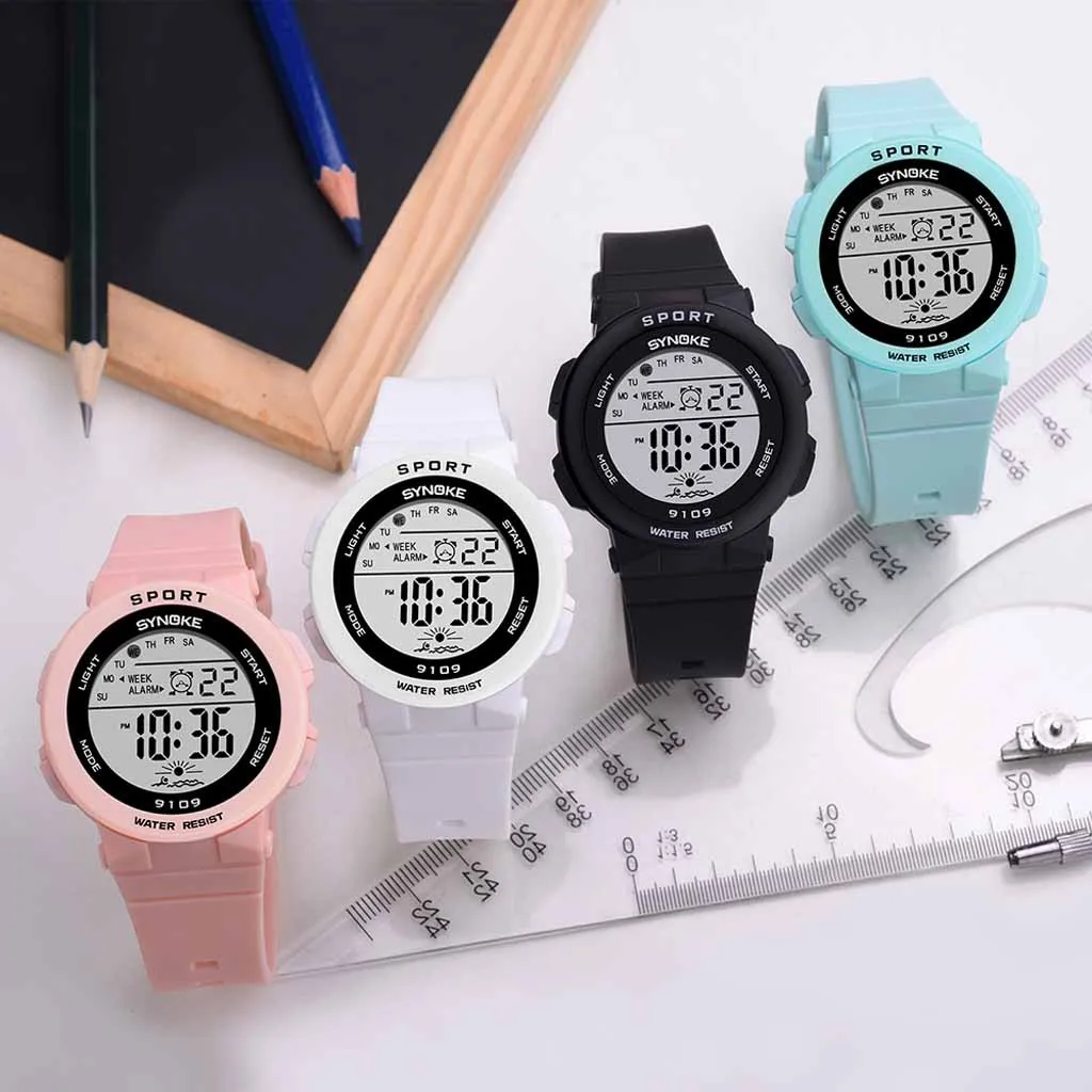 hello kitty women Fashion watch kids Colorful Luminous Multi Function Cherry Powder Electronic Watch children zegarek dzieciecy