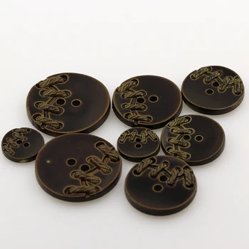 

New fashion 30PCS/LOT coffee 2-Holes round Button resin vintage button plastic cloth buttons sewing accessory scrapbooking