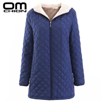 

OMCHION 2019 Autumn Winter Cotton Coat Women Parka Casual Slim Jacket Hooded Long Sleeve Outwear Chaqueta Mujer Plus Size LJK24